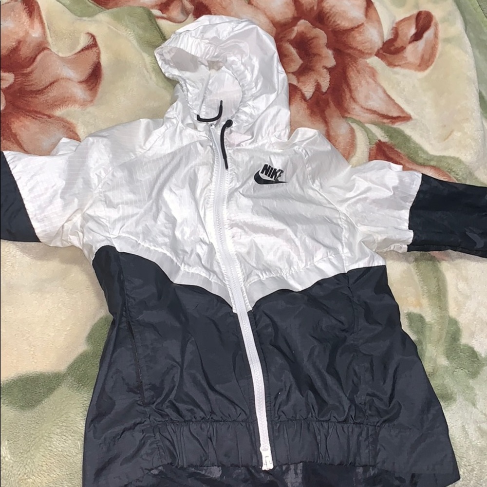 Nike White and Black Windbreaker